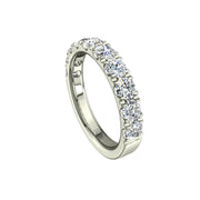 Demi-alliance 10 diamants synthétiques ronds 1.30 carat or blanc Gabriela